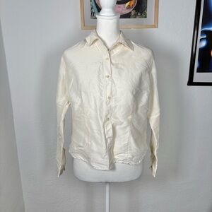Vintage Ralph Lauren Silk Button down (button missing)